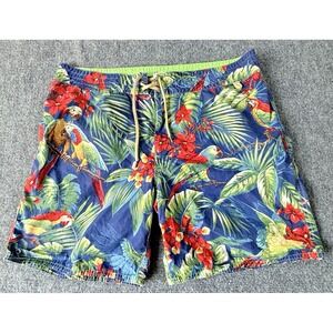 Polo Ralph Lauren‎ Swim Trunks Tropical Print Mens L Mesh Liner size 36
